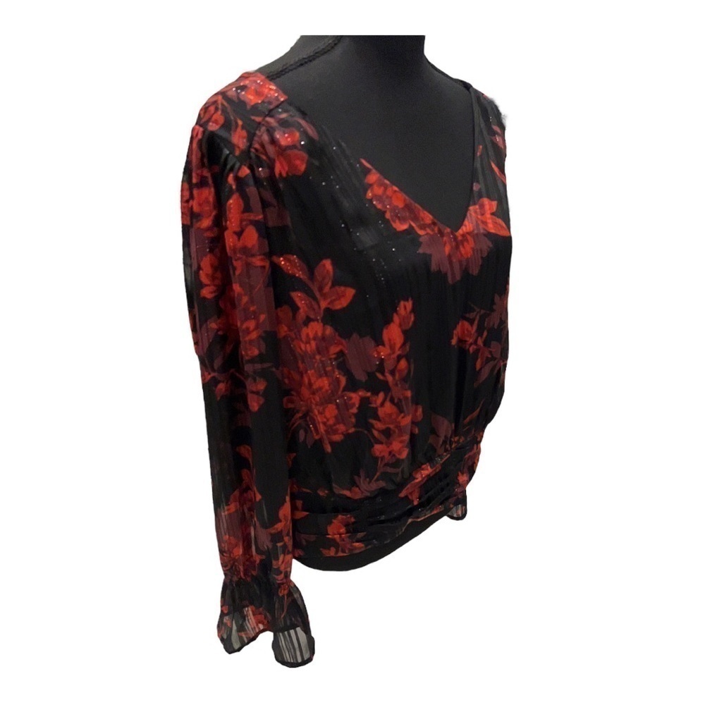 Lane Bryant Floral Blouse Size 16 - Picture 2 of 10